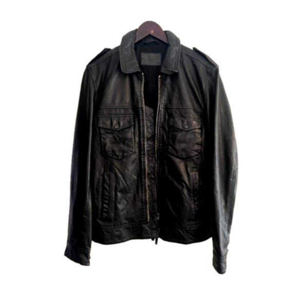 All Saints Leather Jacket / Black / M